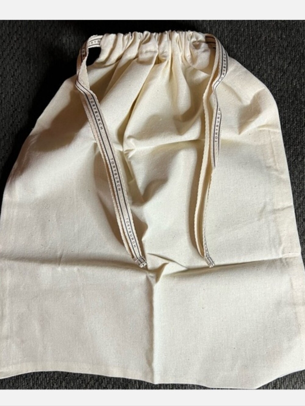 Tory Burch Canvas Drawstring Dust Bag with Branded Ribbon